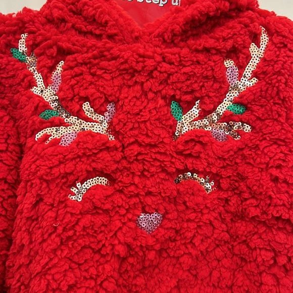 NWT Christmas Holiday Outfit Sherpa Pullover & Leggings Set Reindeer Theme Small - Picture 2 of 4